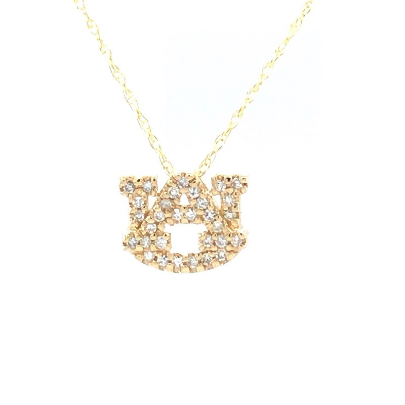 Baby 14k Yellow Gold Diamond AU Pendant