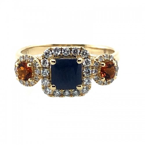 War Eagle Ring with Diamonds in Yellow Gold
