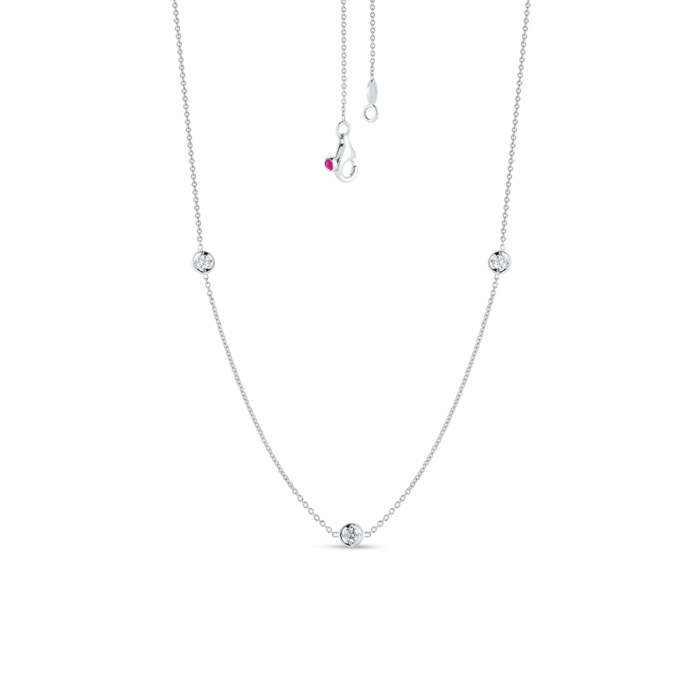 Roberto Coin Diamonds by the Inch Necklace with 3 Diamond stations