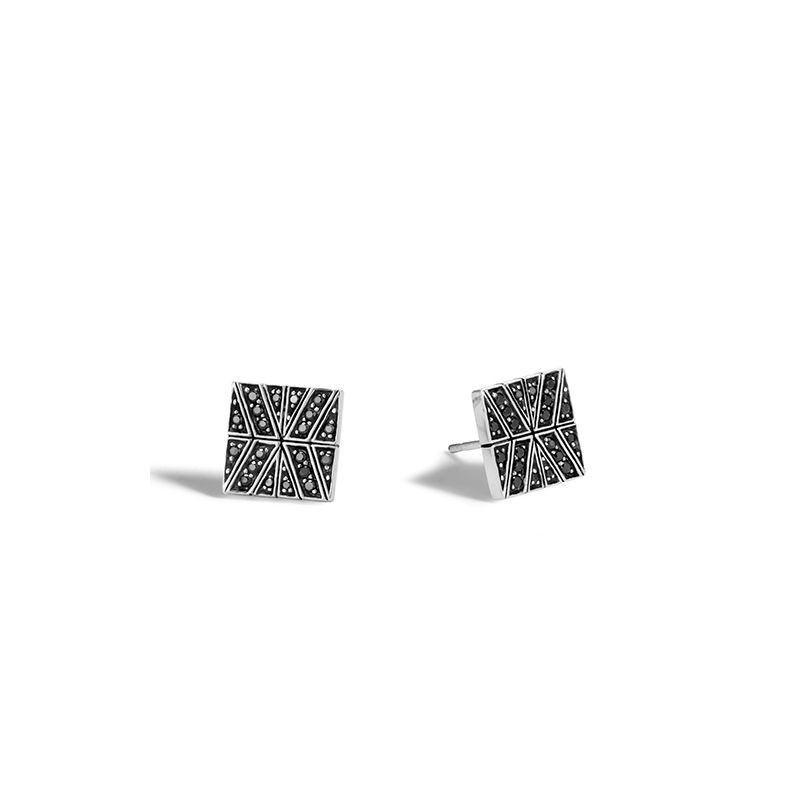 John Hardy Modern Chain Studs with Black Sapphire and Spinel