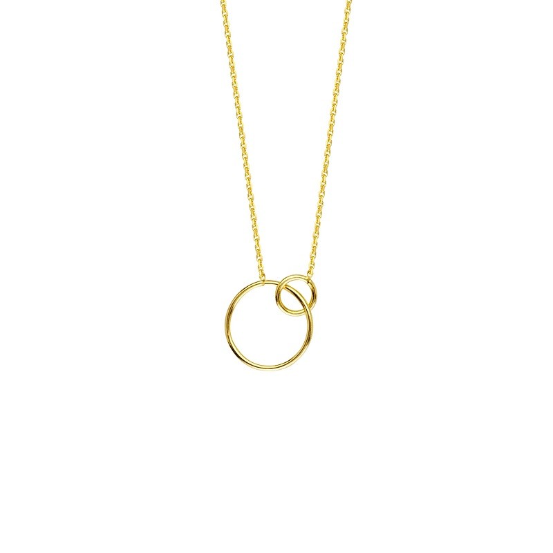 14K Yellow Gold Interlocking Circle Necklace