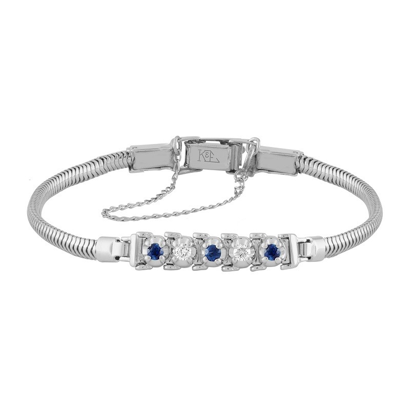 Sapphire and Diamond Starter Tennis Bracelet