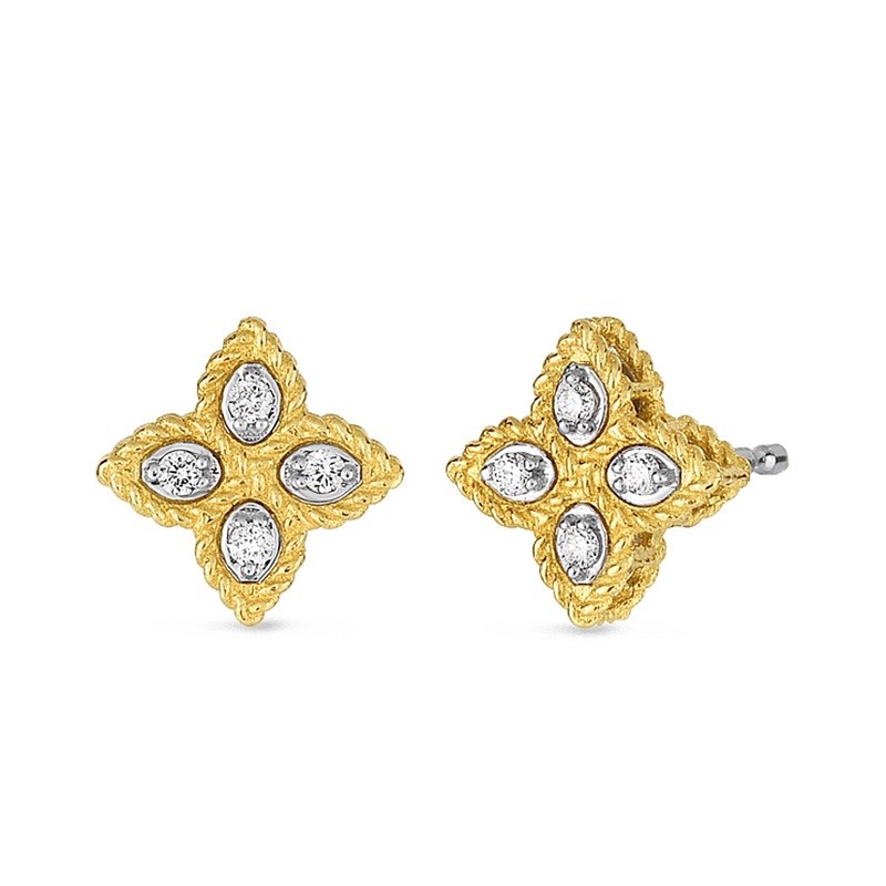 Roberto Coin Princess Flower Small Stud Earring with Diamonds