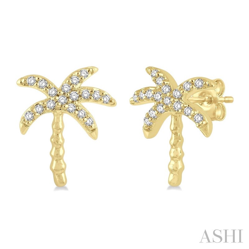 Ashi 1/10 CTW Palm Tree Diamond Earrings