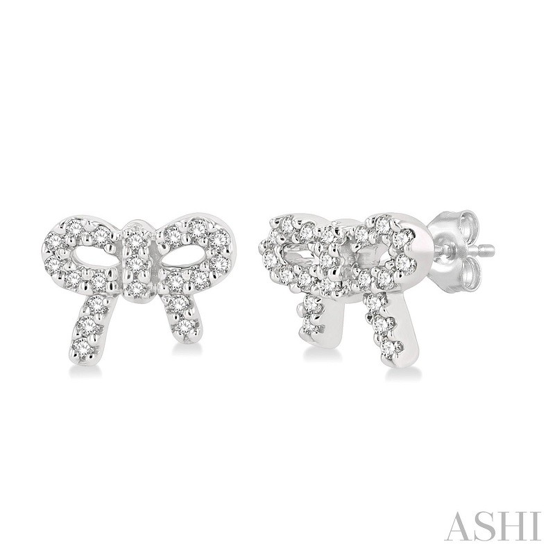 Ashi 1/8 CTW Bow Diamond Earrings