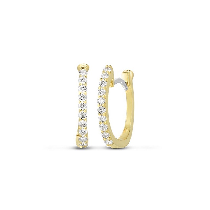 Roberto Coin Perfect Diamond Hoops with Micropave Diamonds