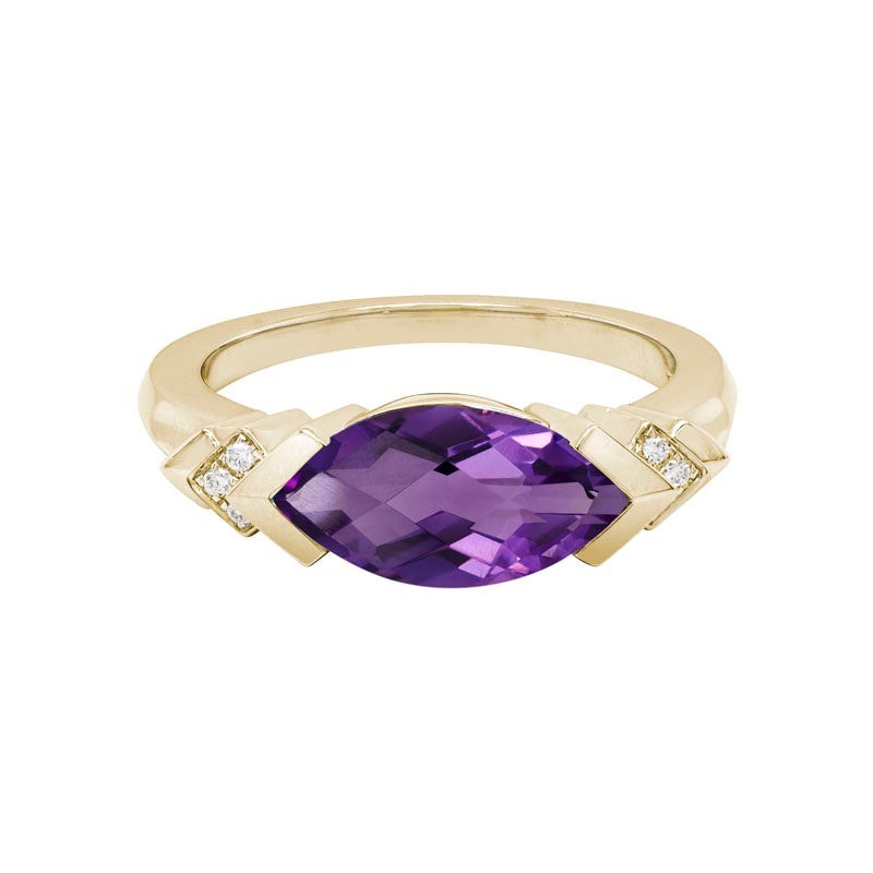 East to West Marquise Amethyst Ring