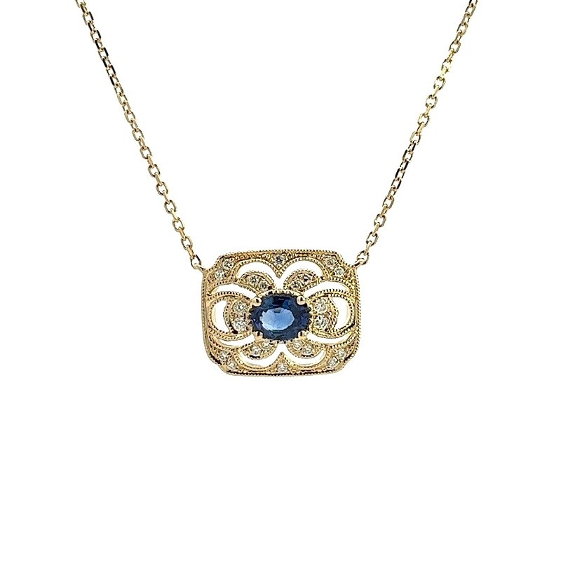 Vintage-Inspired Sapphire and Diamond Necklace
