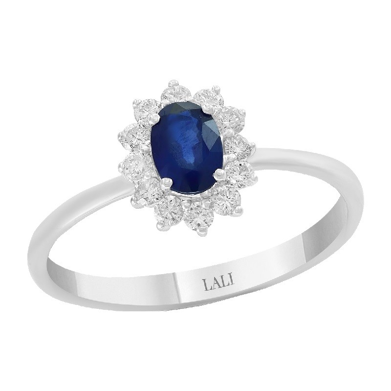 14W Sapphire Ring with Halo