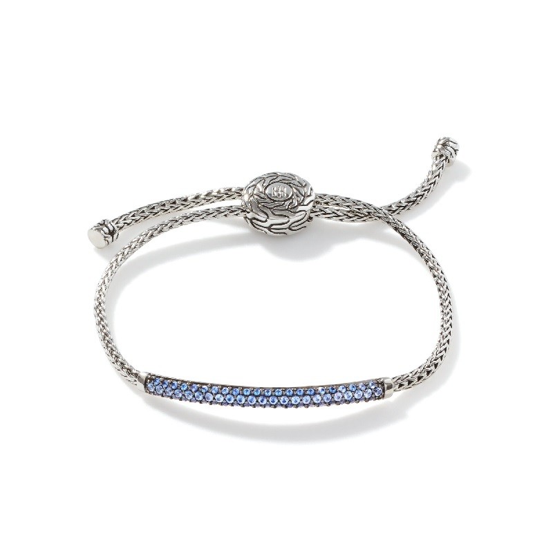 John Hardy Classic Chain Pull Through Bracelet with Blue Sapphire