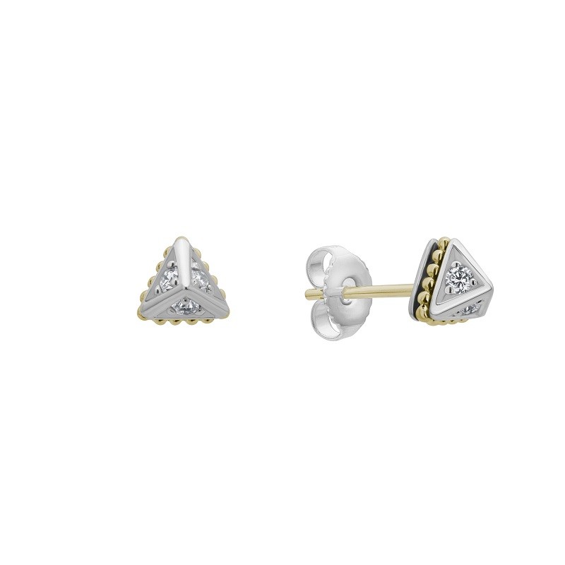 Lagos 6mm Small Pyramid Diamond Stud Earrings