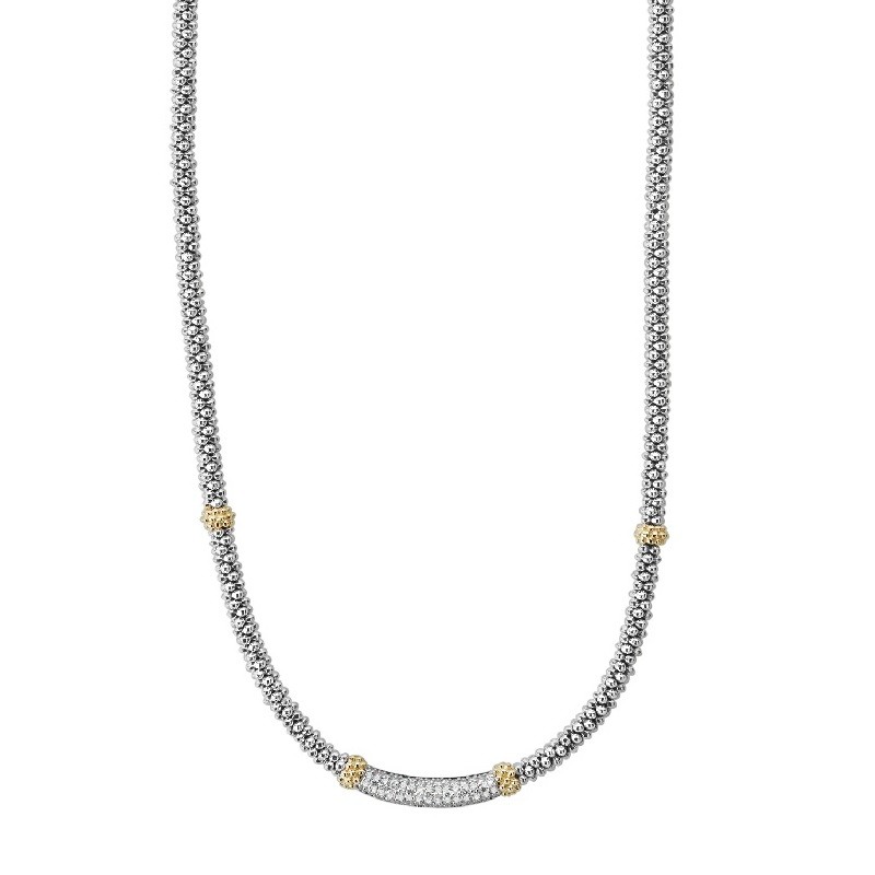 Lagos 3mm Diamond Caviar Necklace