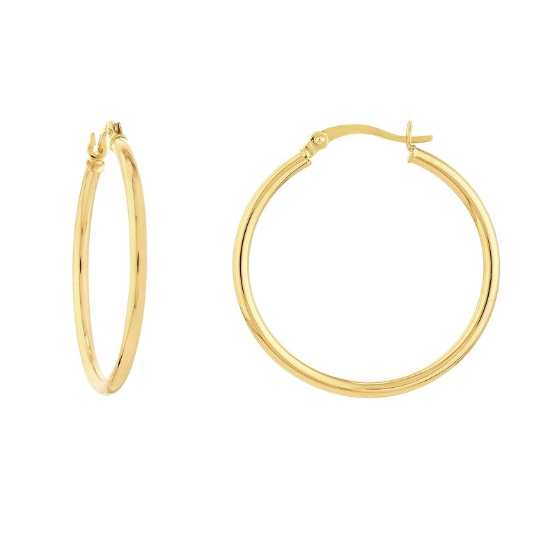 30mm Polished Hoops in 10K Yellow Gold