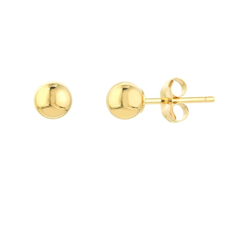 4mm Stud Earrings in 14K Yellow Gold