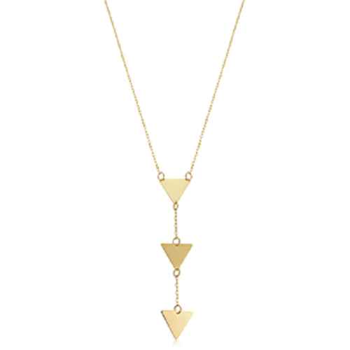 14K Yellow Gold Triangle Drop Necklace