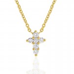 10K Yellow Gold Small Diamond Cross