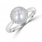 8-8.2mm Pearl Ring with Halo