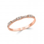 14K Rose Gold Accented Diamond Band
