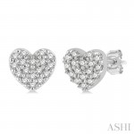 Ashi 1/10 CTW Heart Diamond Earrings