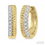 Ashi 1/10 CTW Rope Diamond Huggie Earrings