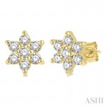 Ashi 1/6 CTW Flower Diamond Earrings