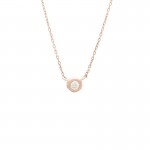 Medium Diamond Bezel Necklace in Rose Gold