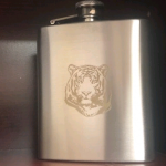 Engraved Tiger Head Flask