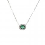 E2W Oval Emerald and Diamond Necklace