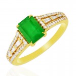 14Y Emerald and Diamond Ring