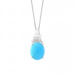 14W Turquoise and Diamond Necklace