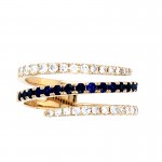 14KY Sapphire and Diamond  Wrap Ring