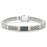 Lagos Signature Caviar 6mm Blue Sapphire Bracelet