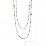 Lagos Long Two Tone Caviar Beaded Necklace