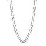 Judith Ripka Eternity Long Double Chain Station Necklace