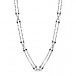 Judith Ripka Eternity Double Chain Station Necklace with Black Onyx