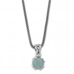 Sterling Silver Round Aquamarine Necklace
