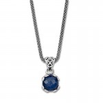 Sterling Silver Round Sapphire Necklace