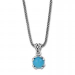 Sterling Silver Round Turquoise Necklace