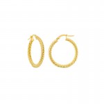 Twisted Yellow Gold Rope Hoops