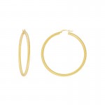 Large Twisted Yellow Gold Rope Hoops