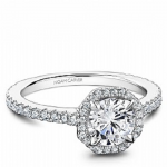 Engagement Ring with Octagonal Halo