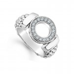 Lagos Diamond Circle Caviar Ring