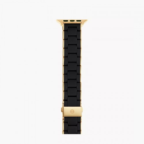 Michele Gold Silicone 3 Link for Apple Watch
