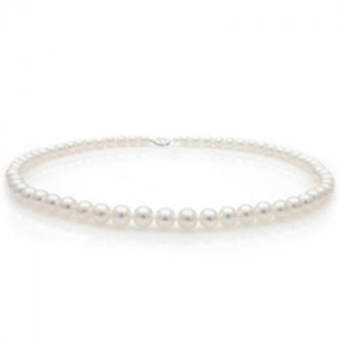 7x8mm Freshwater Pearl Strand in 14K White Gold