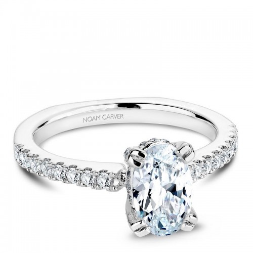 Oval Engagement Ring With Diamond Accents