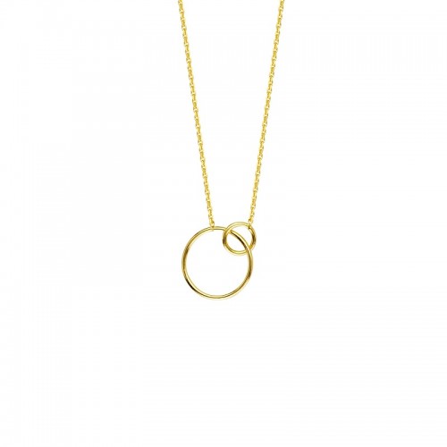 14K Yellow Gold Interlocking Circle Necklace