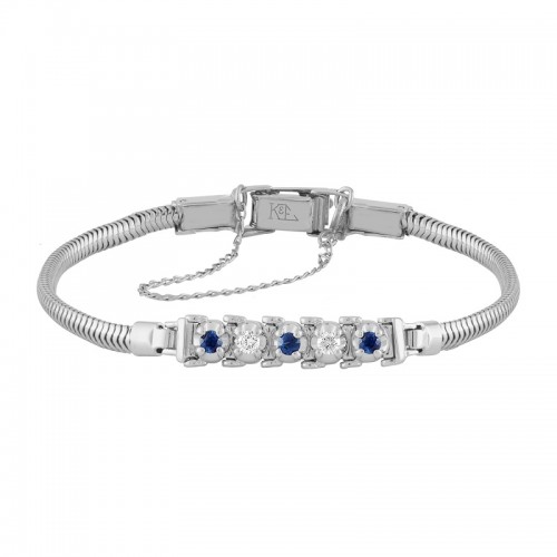 Sapphire and Diamond Starter Tennis Bracelet