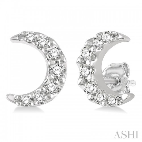 Ashi 1/10 CTW Crescent Diamond Earrings