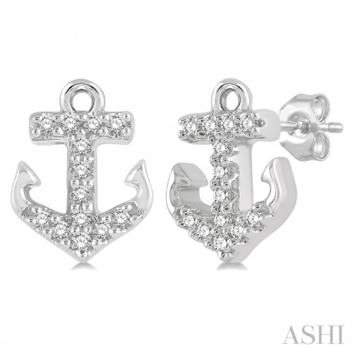 Ashi 1/10 CTW Anchor Diamond Earrings