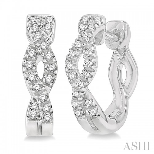 Ashi 1/6 CTW Swirl Diamond Huggie Earrings